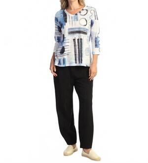 NEW JESS & JANE roxie dots and lines top in white
